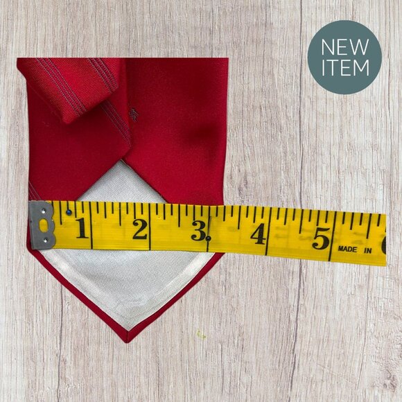 Oscar De La Renta Red Striped Silk Tie Mens Classic Formal Accessory 58" Long - Picture 7 of 14